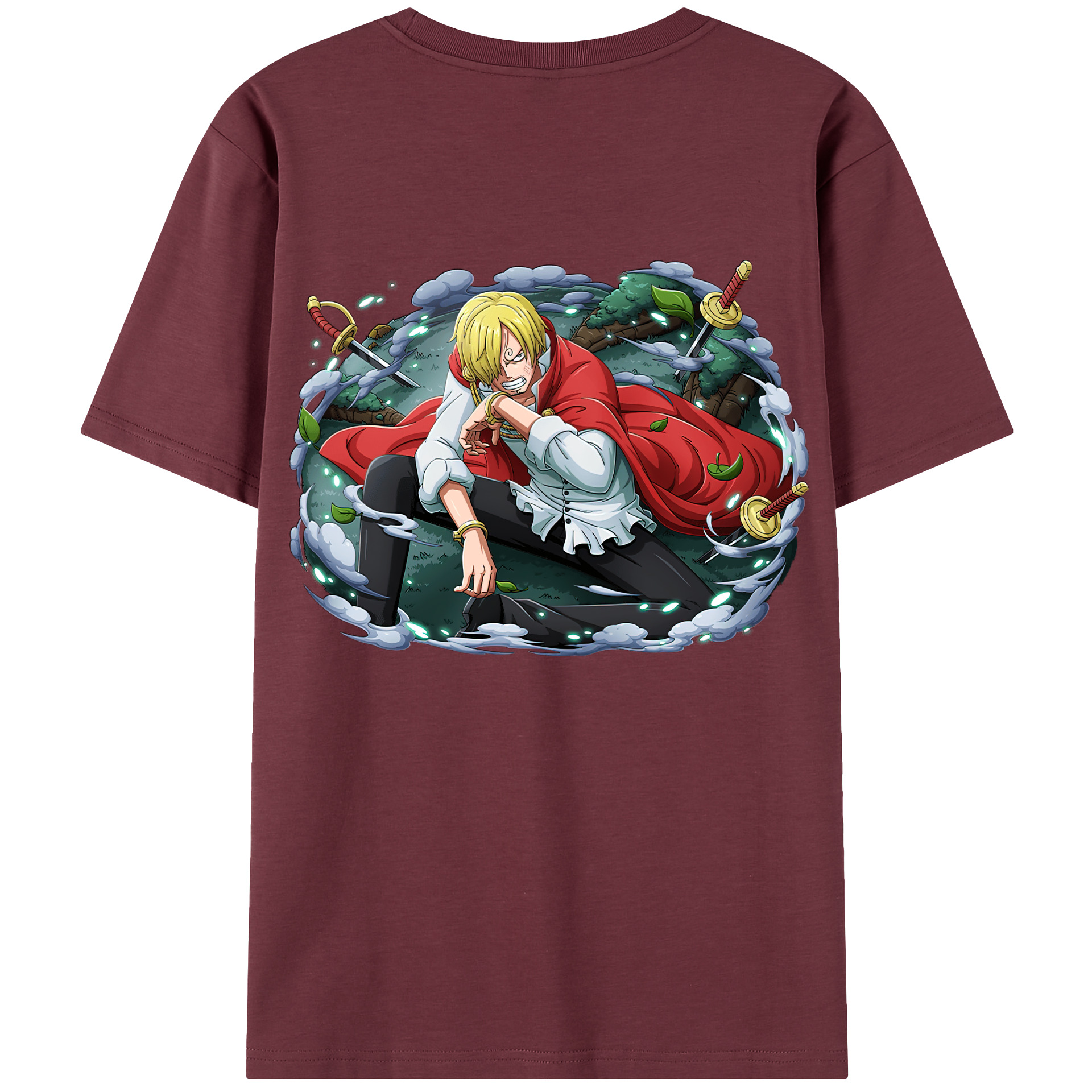 ワンピース サンジ ONE PIECE Sanji 綿100％半袖Tシャツ（背面プリント）